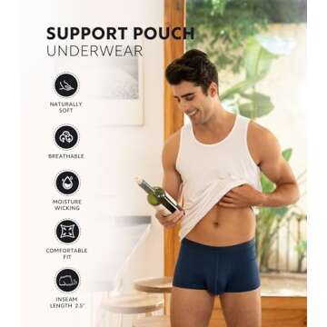 DAVID ARCHY Men's Micro Modal Dual Pouch Trunks - Comfort & Support