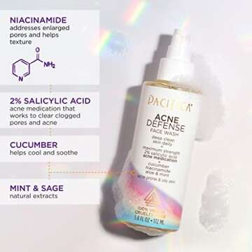 Pacifica Acne Defense Face Wash - Deep Pore Purifying Face Cleanser - w/ 2% Salicylic Acid, Pore Red...