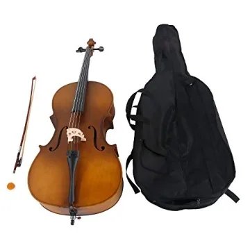 Vasitelan 4/4 Acoustic Cello Set Case Bow Rosin Adults