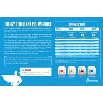 Metabolic Nutrition - ESP - Stimulating Pre Workout, Pre Intra Workout Supplement, Energy and Endurance Stimulating, Natural & Safe, High Energy, Mental Focus, Green Apple, 300 Grams (90 Servings)