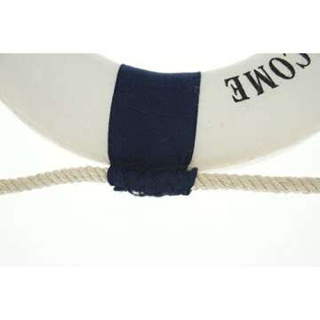 Bilipala 2PCS Welcome Cloth Decorative Life Ring, Buoy Home Wall Nautical Decor, Red&Blue