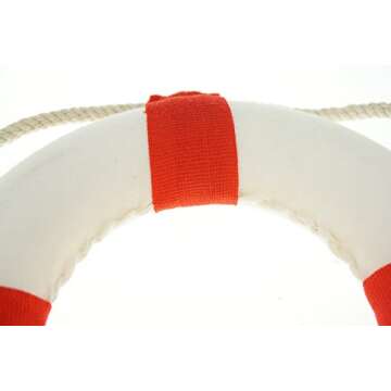 Bilipala 2PCS Welcome Cloth Decorative Life Ring, Buoy Home Wall Nautical Decor, Red&Blue