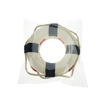 Bilipala 2PCS Welcome Cloth Decorative Life Ring, Buoy Home Wall Nautical Decor, Red&Blue