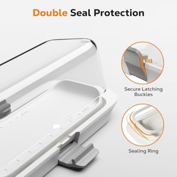 Pisol Butter Dish with Lid for Countertop and Refrigerator Door Shelf, Airtight Butter Keeper Container, Butter Holder for East/West Coast Butter, BPA-free, Microwave/Dishwasher Safe