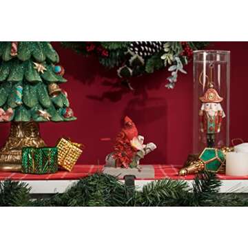 Newman House Studio Christmas Cardinal Stocking-Holder Decoration - Holiday Figurines Stocking-Hanger for Fireplace Mantle 5.1 * 4.3 * 6.1 inch