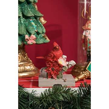 Newman House Studio Christmas Cardinal Stocking-Holder Decoration - Holiday Figurines Stocking-Hanger for Fireplace Mantle 5.1 * 4.3 * 6.1 inch