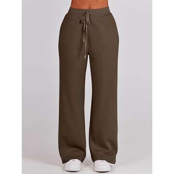 Stylish ANRABESS Women 2 Piece Sweatsuit Set in Coffee