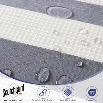 Madison Park Shower Curtain Spa Waffle Weave Shower Curtain for Bathroom 3M Scotchgard Moisture Mana...