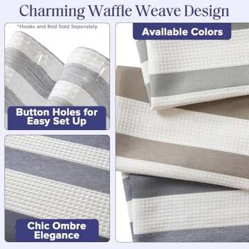 Chic Madison Park Shower Curtain with Ombré Design