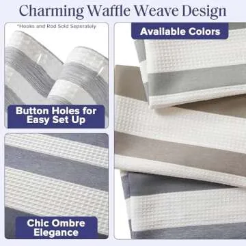 Chic Madison Park Shower Curtain with Ombré Design