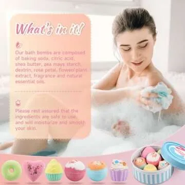 BlissfulOasis 6-Pack Bath Bombs Made with Natural Ingredients