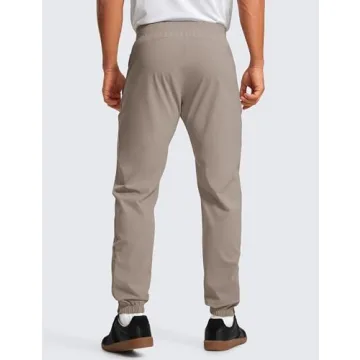 CRZ YOGA Mens 4-Way Stretch Golf Joggers with Pockets 30" - Work Pants Track Gym Athletic Workout Hiking Pants Cliff Ash Medium