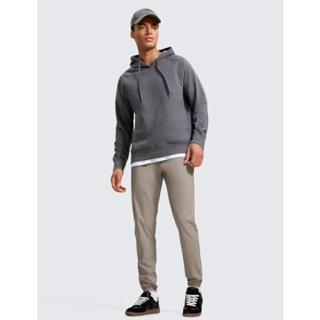 CRZ YOGA Mens 4-Way Stretch Golf Joggers with Pockets 30" - Work Pants Track Gym Athletic Workout Hiking Pants Cliff Ash Medium