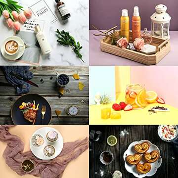 6PCS 12 Patterns Flat Lay backdrops with Stand for Food Photography 22x34in Waterproof Reusable Brick Marble Yellow Flat Lay Props