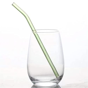 Colorful Reusable Glass Drinking Straws Set of 10