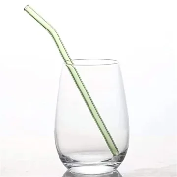 Colorful Reusable Glass Drinking Straws Set of 10