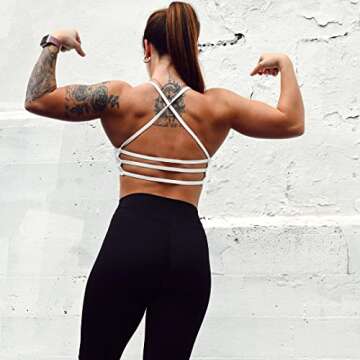 Aoxjox Women's Workout Sports Bras Fitness Backless Padded Amor Low Impact Bra Yoga Crop Tank Top (W...