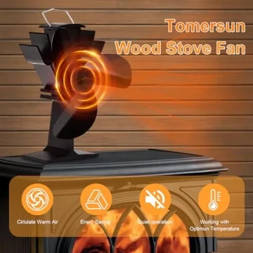 Tomersun 3 Blades Heat Powered Stove Fan for Comfort