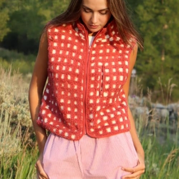 SeeLuNa Women's Checkered Sherpa Vest - Trendy & Cozy