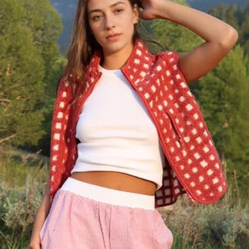 SeeLuNa Women's Checkered Sherpa Vest - Trendy & Cozy