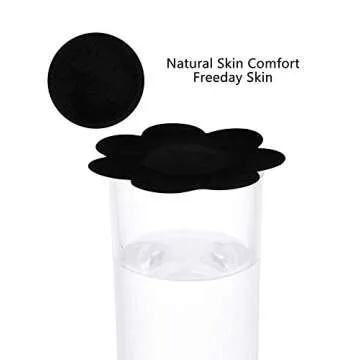 SATINIOR 50 Pairs Nipple Covers Disposable Pasties Breast Covers Self Adhesive No Show Bra for Women(Black)