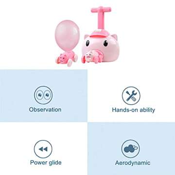 XHSP Balloon Powered Pink Pig Cars - Fun Educational Toy Set