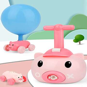 XHSP Balloon Powered Pink Pig Cars - Fun Educational Toy Set