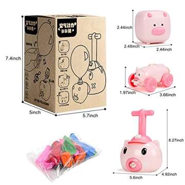 XHSP Balloon Powered Pink Pig Cars - Fun Educational Toy Set