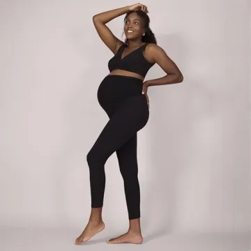 Motherhood Maternity Women's Maternity Essential Stretch Full Length Secret Fit Belly Leggings, Black, Small