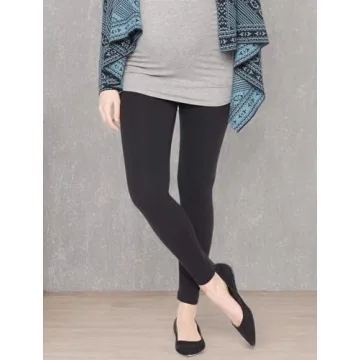 Motherhood Maternity Women's Maternity Essential Stretch Full Length Secret Fit Belly Leggings, Black, Small