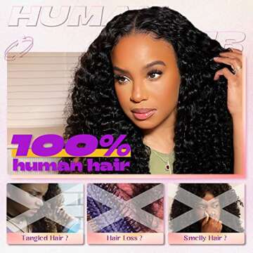 lulucharm 13x4 Deep Wave Lace Front Wigs Human Hair 180% Density Deep Wave Curly Wig HD Transparent Lace Frontal Wigs Human Hair Pre Plucked with Baby Hair Natural Color 26 Inch