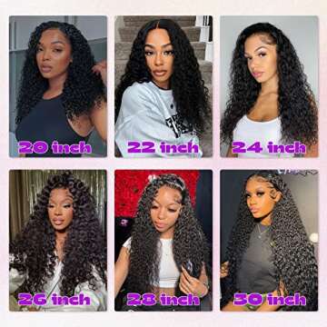 lulucharm 13x4 Deep Wave Lace Front Wigs Human Hair 180% Density Deep Wave Curly Wig HD Transparent Lace Frontal Wigs Human Hair Pre Plucked with Baby Hair Natural Color 26 Inch