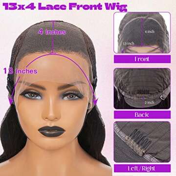 lulucharm 13x4 Deep Wave Lace Front Wigs Human Hair 180% Density Deep Wave Curly Wig HD Transparent Lace Frontal Wigs Human Hair Pre Plucked with Baby Hair Natural Color 26 Inch