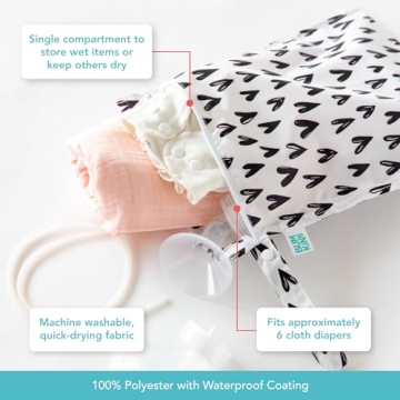 Bumkins Waterproof Wet Bag for Travel, Baby, Gym & More