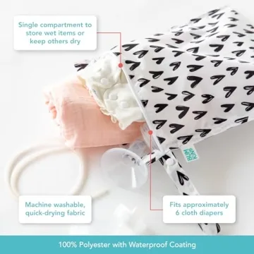 Bumkins Waterproof Wet Bag for Travel, Baby, Gym & More