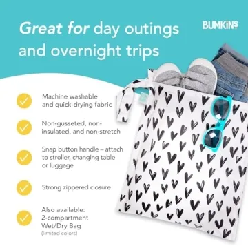 Bumkins Waterproof Wet Bag for Travel, Baby, Gym & More