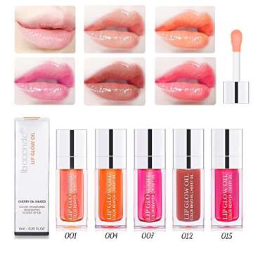 Hydrating Lip Glow Oil, Moisturizing Lip Gloss, Plumping Lip Oil, Non-Sticky Long Lasting Lip Oil Gl...