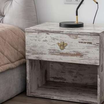 SOFFEE DESIGN Set of 6 Vintage Matte Gold Pewter Cabinet Knobs, Decorative Metal Bee Shape Knobs Pull Handle for Door Cabinet Drawer, Antique Dresser Knobs Home Furniture Handle