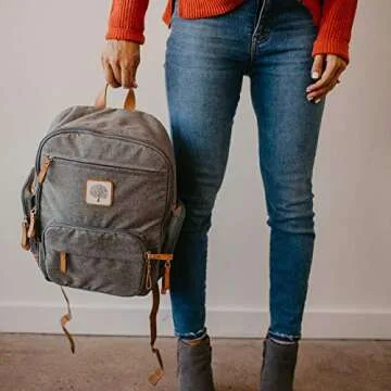 Parker Baby Diaper Backpack - Stylish Full Zip Diaper Bag