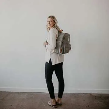 Parker Baby Diaper Backpack - Stylish Full Zip Diaper Bag