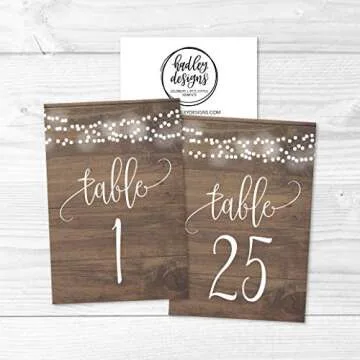 Hadley Designs Rustic Table Numbers for Elegant Events