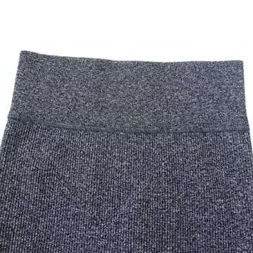 SUUKSESS Women Ribbed Seamless Leggings High Waisted Tummy Control Workout Yoga Pants (Marl Deep Grey, M)