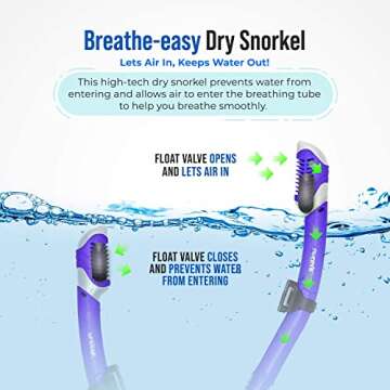 PRODIVE Snorkel Mask and Snorkeling Gear - Dry-Top Snorkel Set with Impact-Resistant Tempered Glass Lens, Anti-Fog Design, Watertight Seal, Adjustable Strap with Carry Case (Crystal Clear Vision)