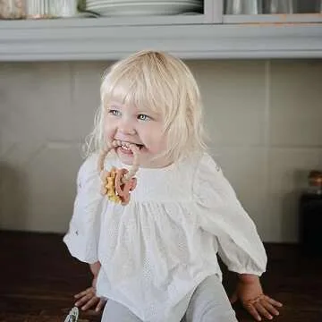 Mushie Silicone Nature Teething Ring Toy for Babies