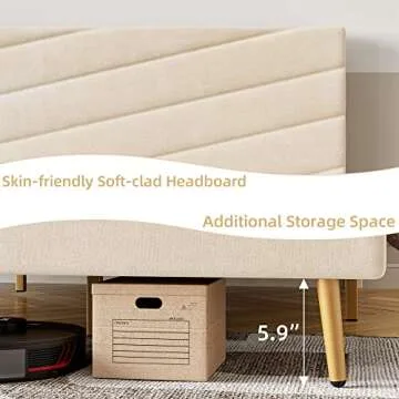 Adjustable Velvet Bed Frame for King Size Mattresses