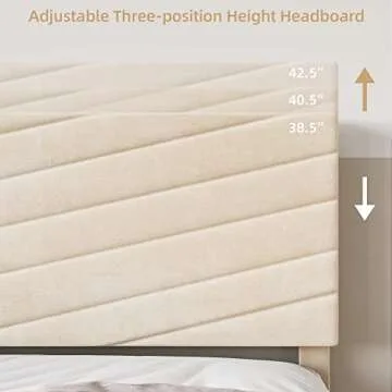 Adjustable Velvet Bed Frame for King Size Mattresses
