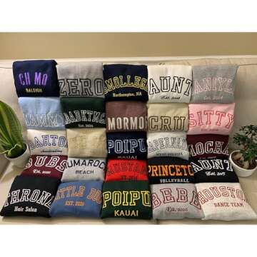 Custom Embroidered Sweatshirts and Hoodie Design Your Own, Personalized Sweatshirts Hoodie For Everyone, Custom Text On Sleeve, Add Your Own Custom Text, Personalized Embroidery Gift, Christmas