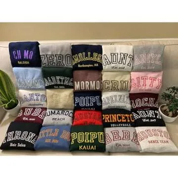 Custom Embroidered Sweatshirts and Hoodie Design Your Own, Personalized Sweatshirts Hoodie For Everyone, Custom Text On Sleeve, Add Your Own Custom Text, Personalized Embroidery Gift, Christmas