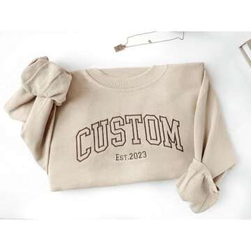 Custom Embroidered Sweatshirts and Hoodie Design Your Own, Personalized Sweatshirts Hoodie For Everyone, Custom Text On Sleeve, Add Your Own Custom Text, Personalized Embroidery Gift, Christmas