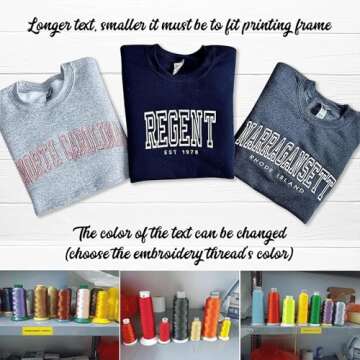 Custom Embroidered Sweatshirts and Hoodie Design Your Own, Personalized Sweatshirts Hoodie For Everyone, Custom Text On Sleeve, Add Your Own Custom Text, Personalized Embroidery Gift, Christmas